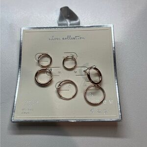 A New Day Silver Collection Hoop Earrings - Rose Gold